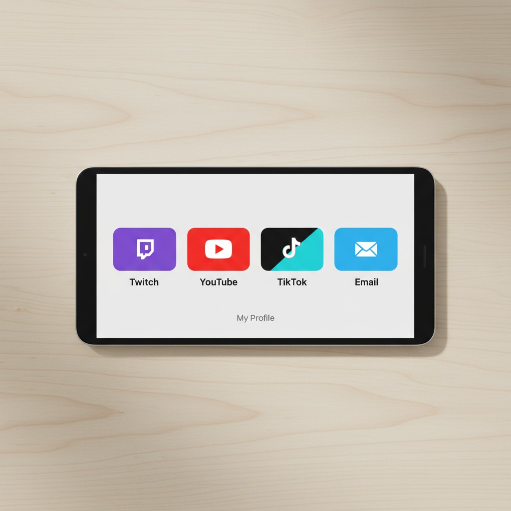 Mobile screen with social media apps.